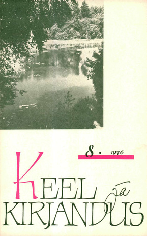 Keel ja Kirjandus ; 8 1976-08