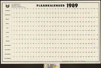 Plaankalender 1989