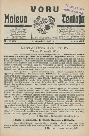 Võru Maleva Teataja ; 18 (80) 1936-10-01