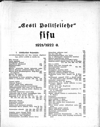 Eesti Politseileht ; 5 1922