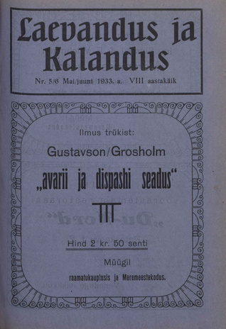Laevandus ja Kalandus ; 5/6 1933-05/06