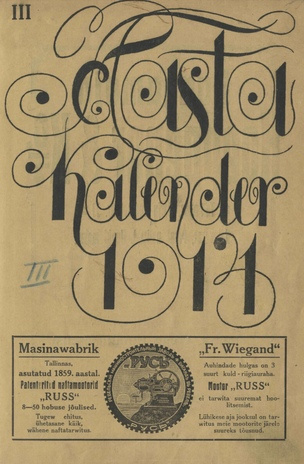 Aasta Kalender. 3 : 1914