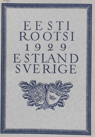 Eesti ja Rootsi 1929 = Estland och Sverige 1929