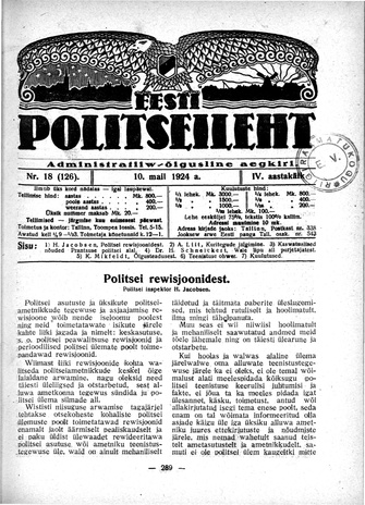 Eesti Politseileht ; 18 1924