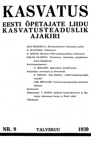 Kasvatus ; 9 1939-11