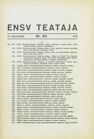 Eesti NSV Teataja ; 63 1940-12-12