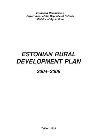 Estonian rural development plan 2004-2006