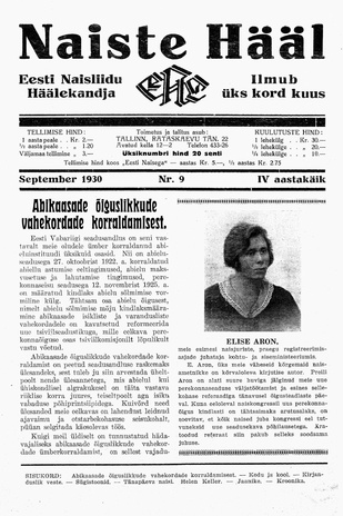 Naiste Hääl ; 9 1930-09