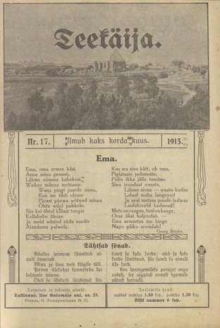 Teekäija : Eesti Baptisti Koguduse Ühenduse häälekandja ; 17 1913