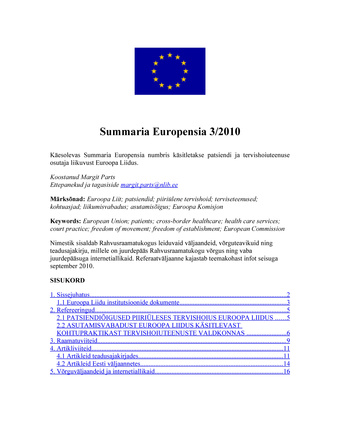 Summaria Europensia : [referaatväljaanne] ; 3 2010