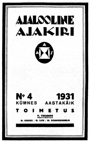 Ajalooline Ajakiri ; 4 1931