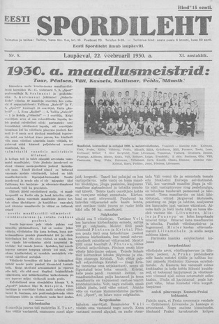 Eesti Spordileht ; 8 1930-02-22