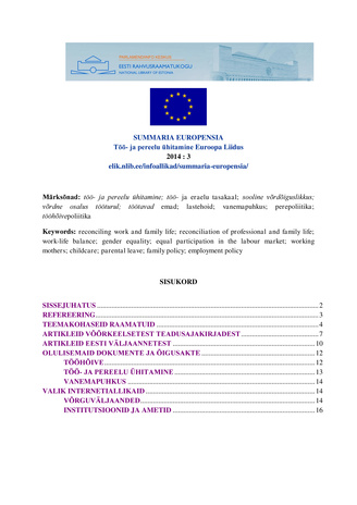Summaria Europensia : [referaatväljaanne] ; 3 2014