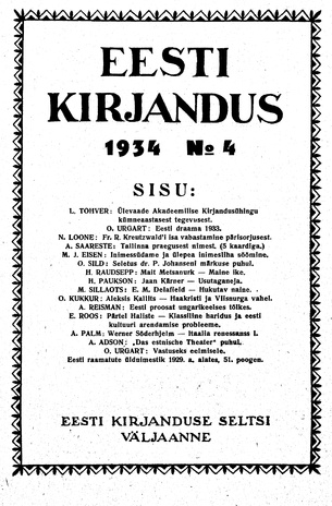 Eesti Kirjandus ; 4 1934