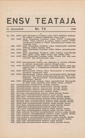 Eesti NSV Teataja ; 73 1940-12-31