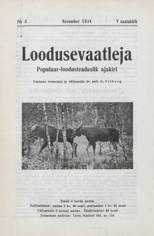 Loodusevaatleja : populaar-loodusteaduslik ajakiri ; 5 1934-11