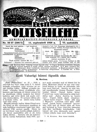 Eesti Politseileht ; 36-37 1926