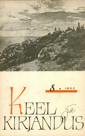 Keel ja Kirjandus ; 8 1965-08