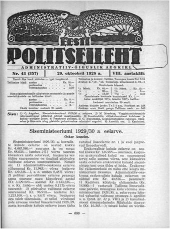 Eesti Politseileht ; 43 1928