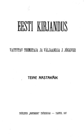Eesti Kirjandus ; 1-12 1907