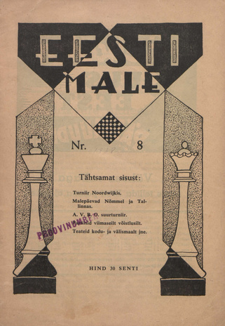 Eesti Male : Eesti Maleliidu häälekandja ; 8 1938-08