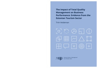 The impact of total quality management on business performance: evidence from the Estonian tourism sector : thesis for the degree of doctor of philosophy 
