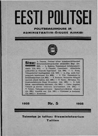 Eesti Politseileht ; 5 1935