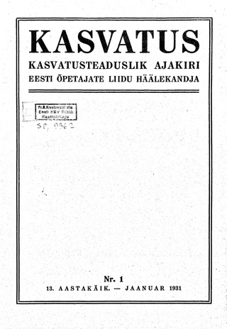Kasvatus ; 1 1931-01