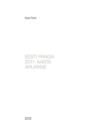 Eesti Panga 2011 aasta aruanne