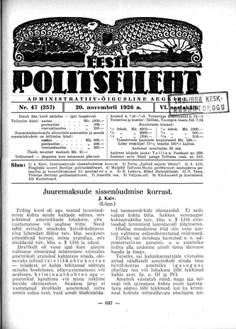 Eesti Politseileht ; 47 1926