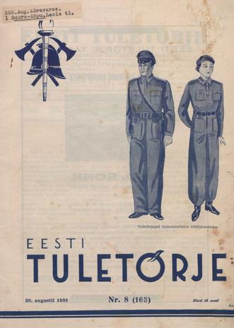 Eesti Tuletõrje : tuletõrje kuukiri ; 8 (163) 1938-08-30