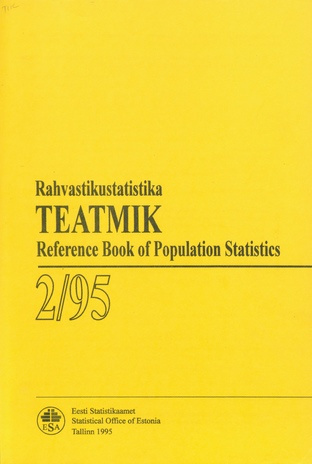 Rahvastikustatistika teatmik = Reference book of population statistics ; 2 1995-10
