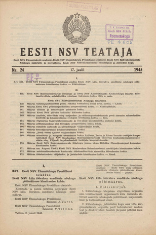 Eesti NSV Teataja ; 24 1945-07-17
