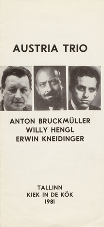 Austria trio : Anton Bruckmüller, Willy Hengl, Ervin Kneidinger : fotonäitus : reklaambuklett