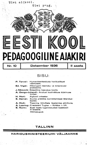 Eesti Kool ; 10 1936-12