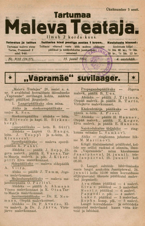 Tartumaa Maleva Teataja ; 9/10 (76/77) 1932-06-15