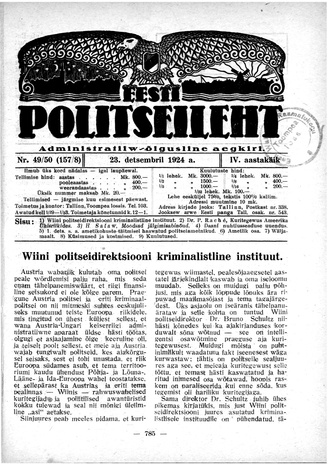 Eesti Politseileht ; 49-50 1924