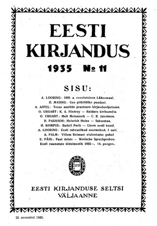 Eesti Kirjandus ; 11 1935