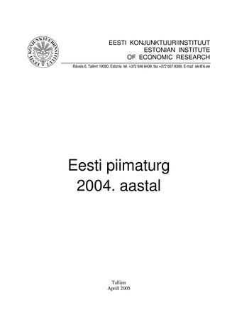 Eesti piimaturg ; 2004 aasta ülevaade 