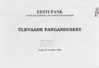 Ülevaade pangandusest ; 1998-11-30