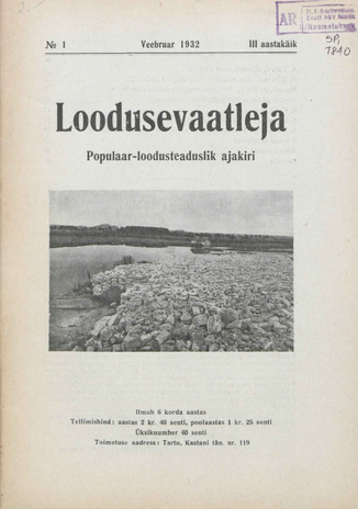 Loodusevaatleja : populaar-loodusteaduslik ajakiri ; 1 1932-02