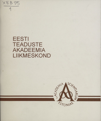 Eesti Teaduste Akadeemia liikmeskond ; 22.10.1938 - 23.11.1994
