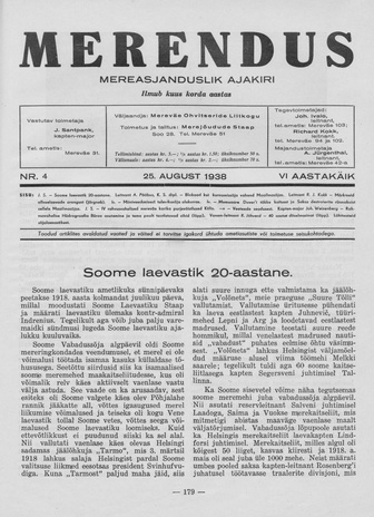 Merendus : mereasjanduslik ajakiri ; 4 1938