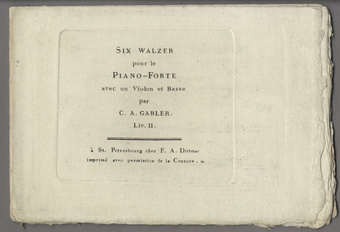 Six walzer pour le Piano-Forte avec un Violon et Basse. Liv. II