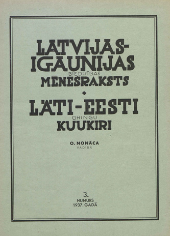Läti-Eesti Ühingu kuukiri = Latvijas-Igaunijas Biedribas meneðraksts ; 3 1937-09