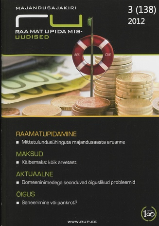 Raamatupidamisuudised : RUP : majandusajakiri ; 3 (138) 2012