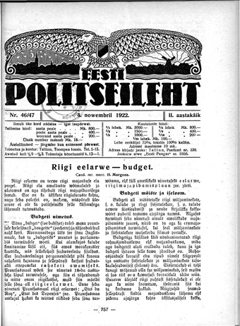 Eesti Politseileht ; 46-47 1922