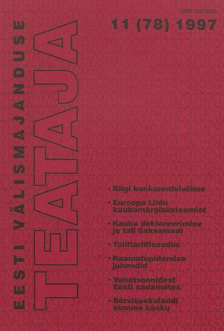Eesti Välismajanduse Teataja ; 11 (78) 1997