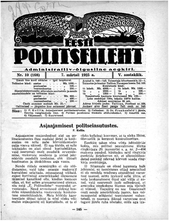Eesti Politseileht ; 10 1925
