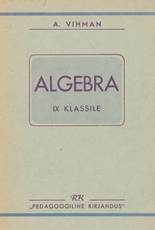 Algebra õpik IX klassile